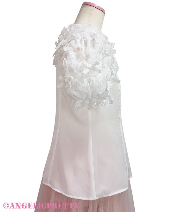 Airy Frill Short Sleeve Blouse - White