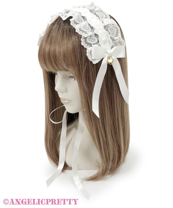 Airy Heart Ladder Lace Headdress - Black