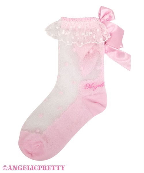 Airy Twin Ribbon Crew Socks - Black