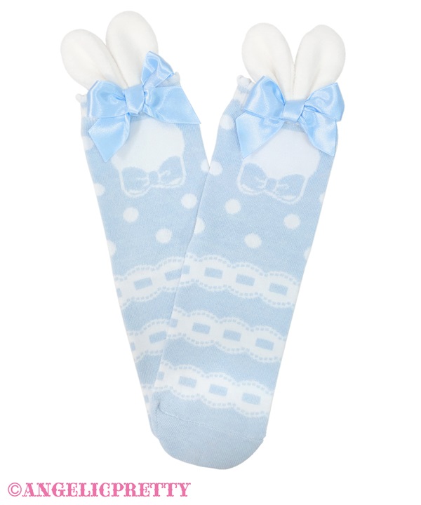 Bunny Crew Socks - Sax