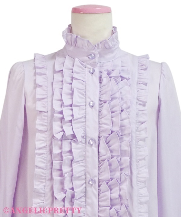 Charming Standing Collar Blouse - Lavender