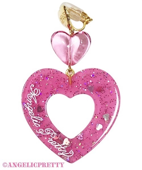 Decoration Heart Earring - White