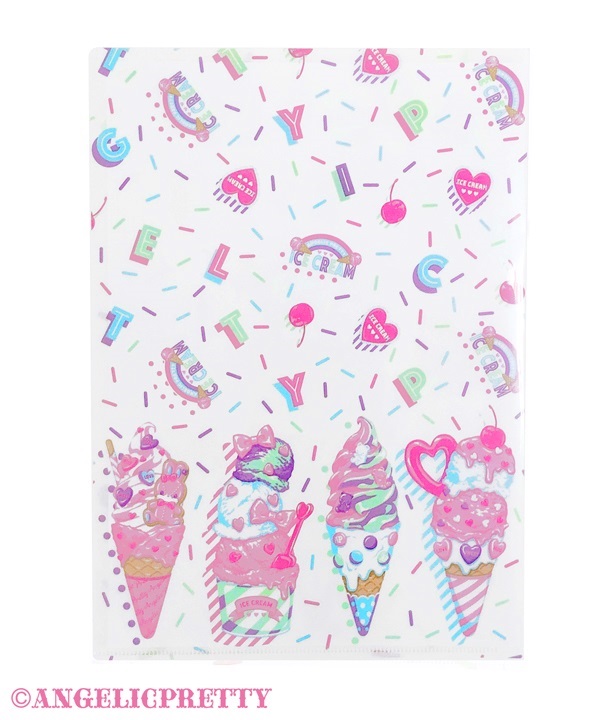 Decoration Ice Cream Clear File - White