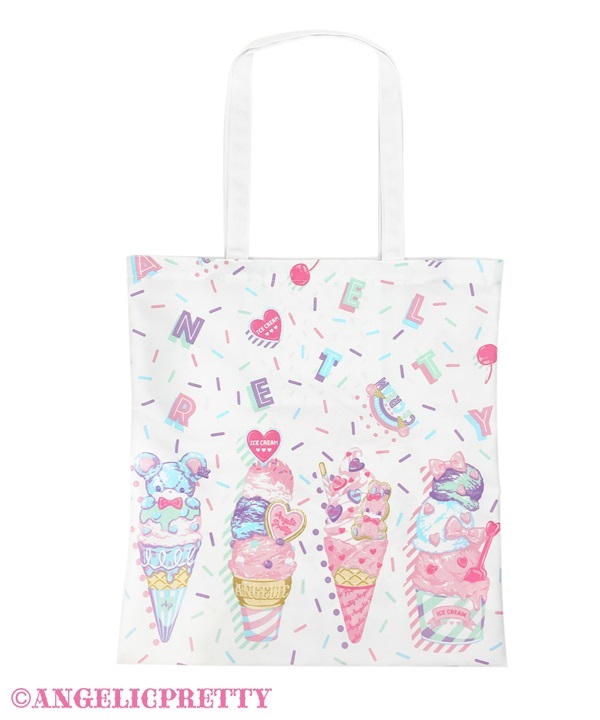 Decoration Ice Cream Tote Bag - White