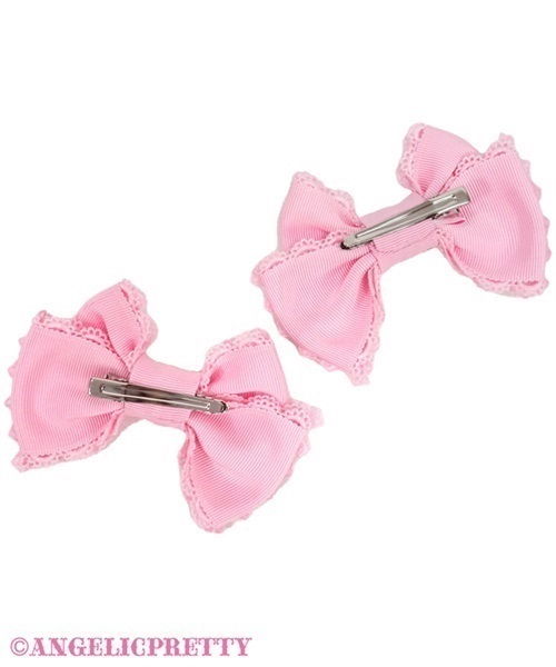 Dolce Pearl Ribbon Clip Set - Pink