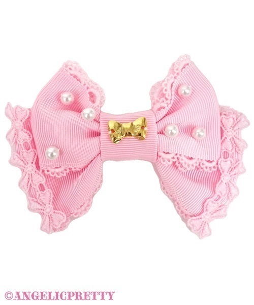 Dolce Pearl Ribbon Clip Set - Pink