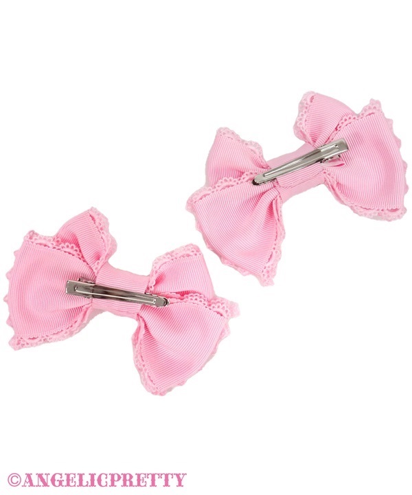 Dolce Pearl Ribbon Clip Set - Wine