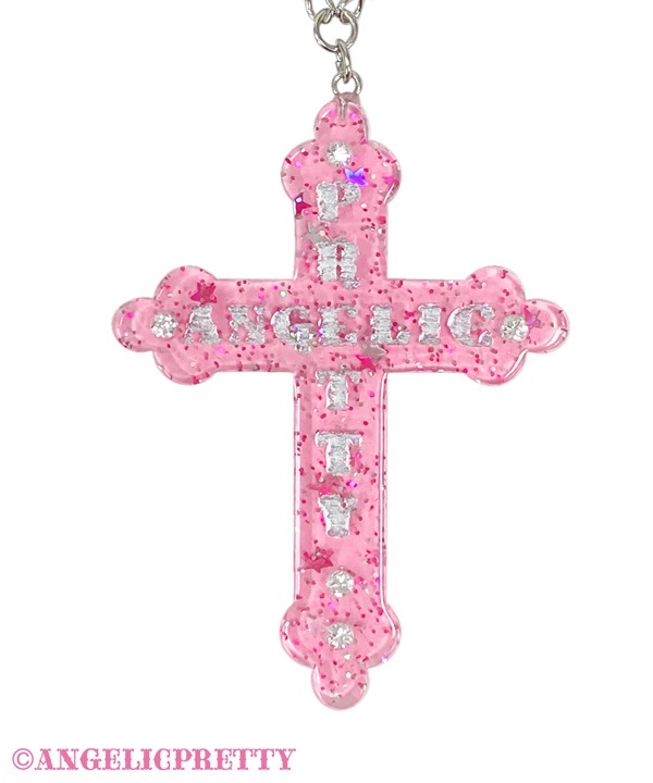 Dolly Cross Necklace - Pink