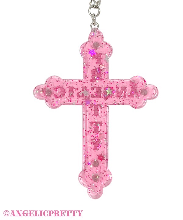 Dolly Cross Necklace - Pink