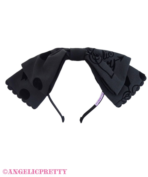 Dolly Dot Headbow - Black