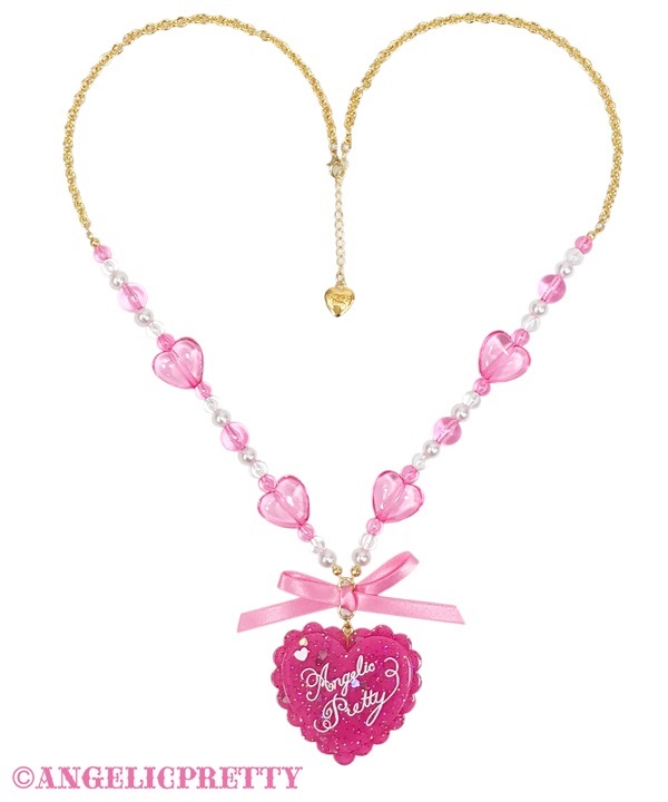 Dream Heart Necklace - Deep Pink