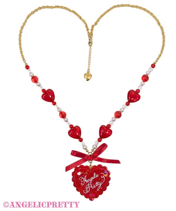 Dream Heart Necklace - Red - Click Image to Close