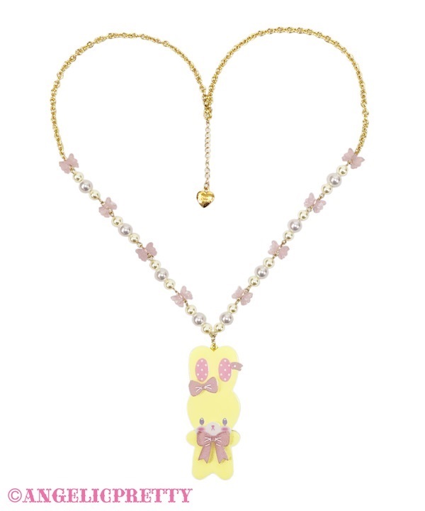 Fancy Lyrical Bunny Necklace - Yellow - Click Image to Close