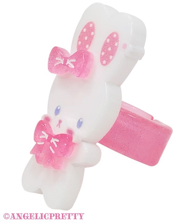 Fancy Lyrical Bunny Ring - White - Click Image to Close