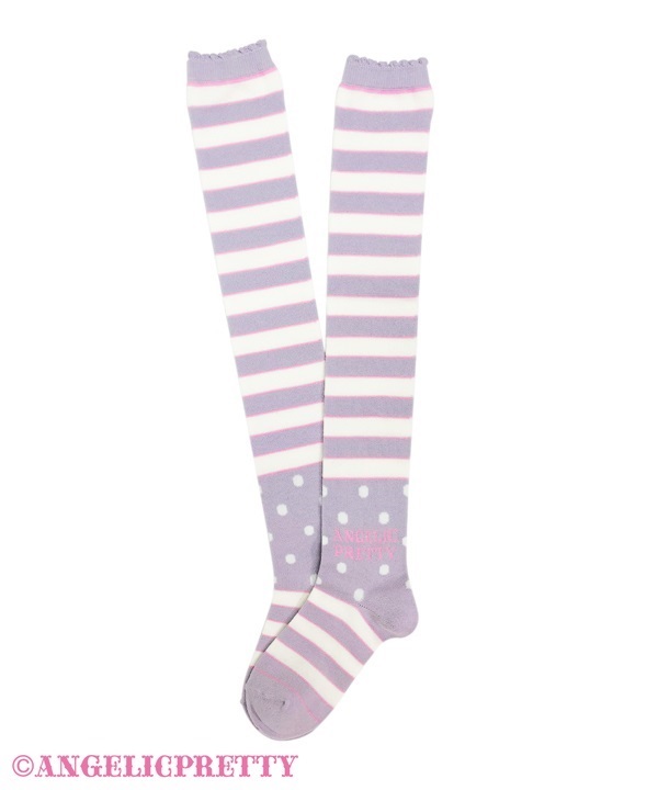 Fancy School Border Over Knee - Lavender - Click Image to Close