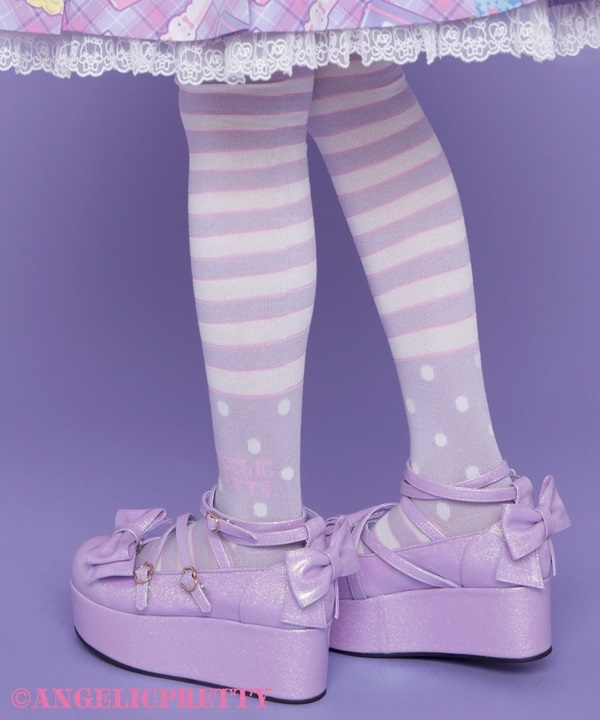 Fancy School Border Over Knee - Lavender