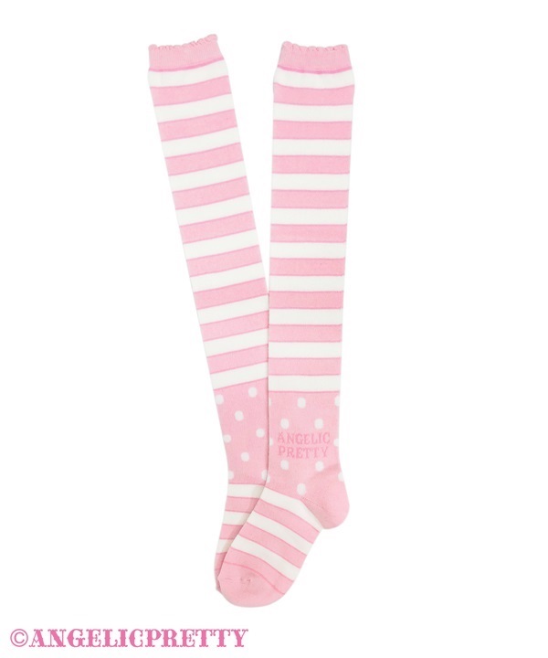 Fancy School Border Over Knee - Pink