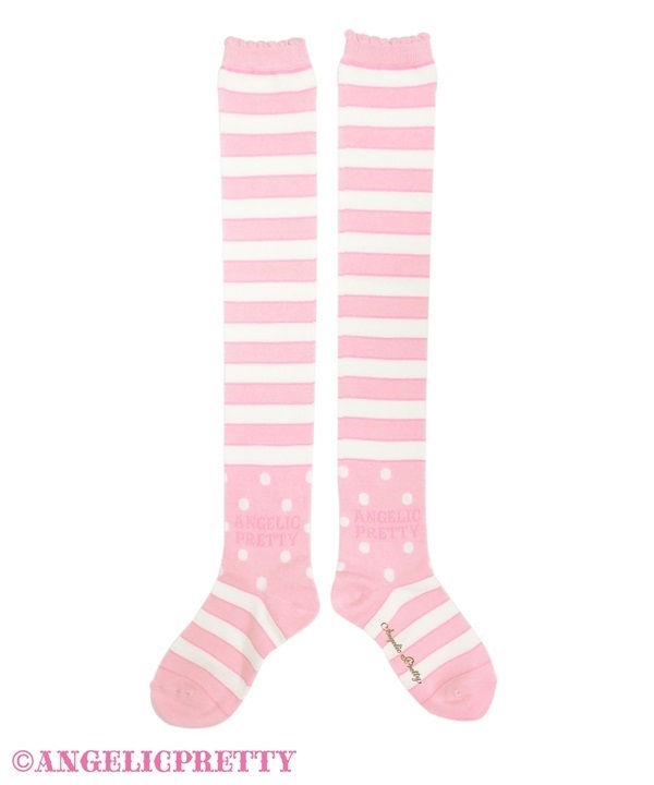 Fancy School Border Over Knee - Pink