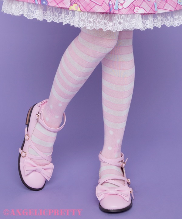 Fancy School Border Over Knee - Pink