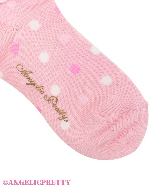 Fancy School Polka Dot Crew Socks - Black