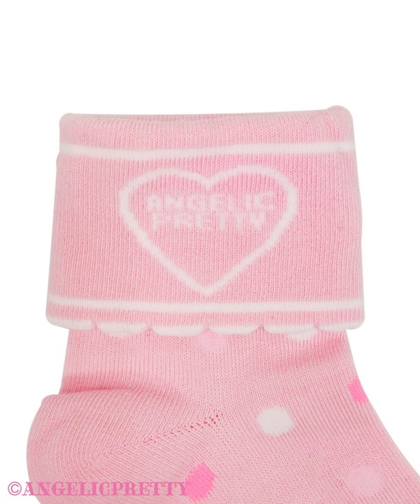 Fancy School Polka Dot Crew Socks - Pink