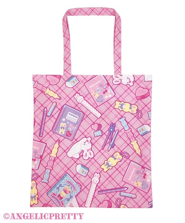 Fancy Stationery Tote Bag - Pink