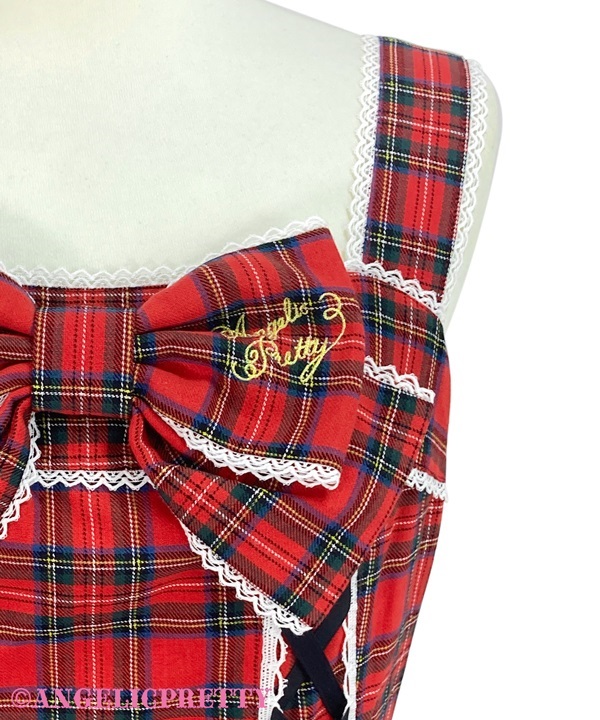 Fancy Tartan Check Jumperskirt - Navy