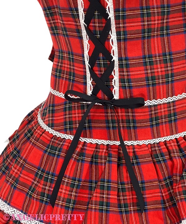 Fancy Tartan Check Jumperskirt - Navy