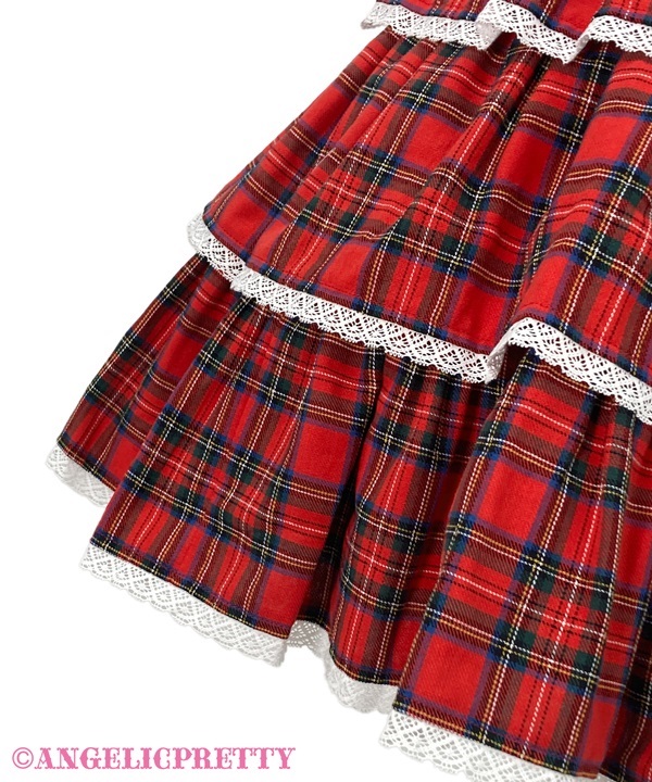 Fancy Tartan Check Jumperskirt - Navy