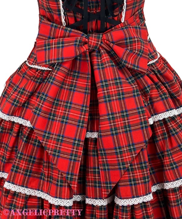 Fancy Tartan Check Jumperskirt - Navy