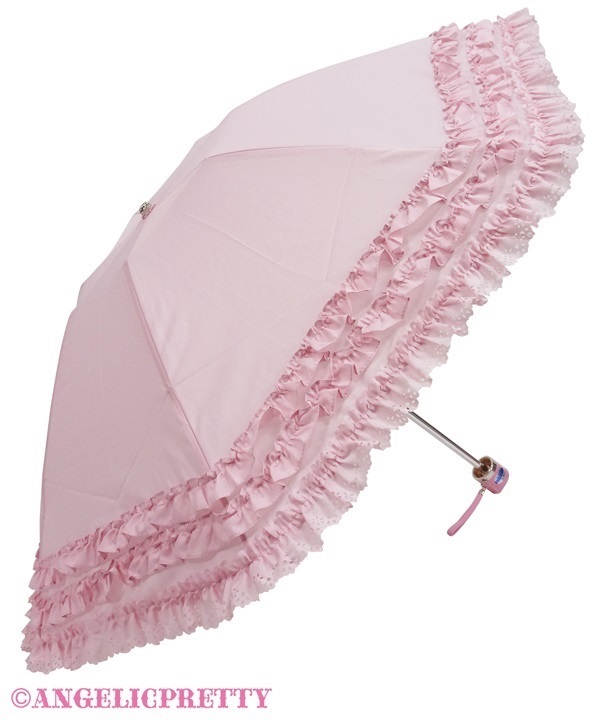 Frill Millefeuille Foldable Umbrella - Pink