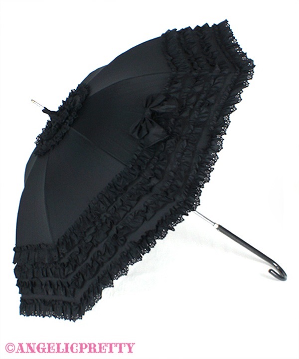 Frill Millefeuille Umbrella - Black