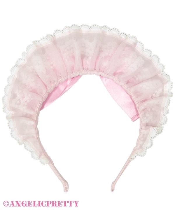 Frill See Through Cafe Headbow - Black