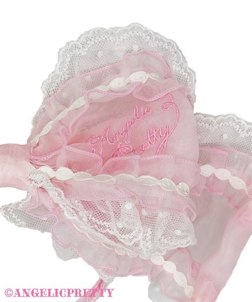 Frill See Through Headbow - Deep Pink