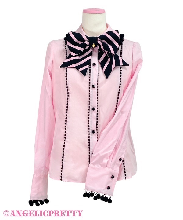 Happy Pom Pom Blouse - Pink - Click Image to Close