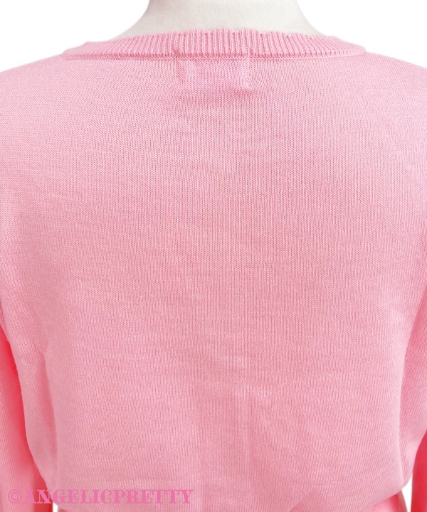 Heart Patch Knit Cardigan - Pink