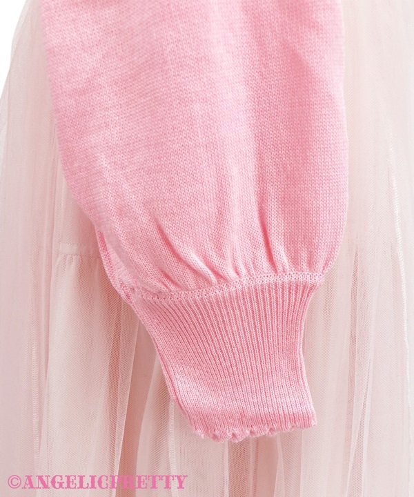 Heart Patch Knit Cardigan - Pink