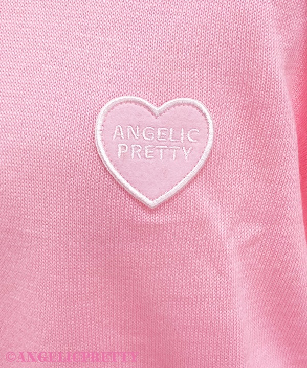 Heart Patch Knit Cardigan - Pink