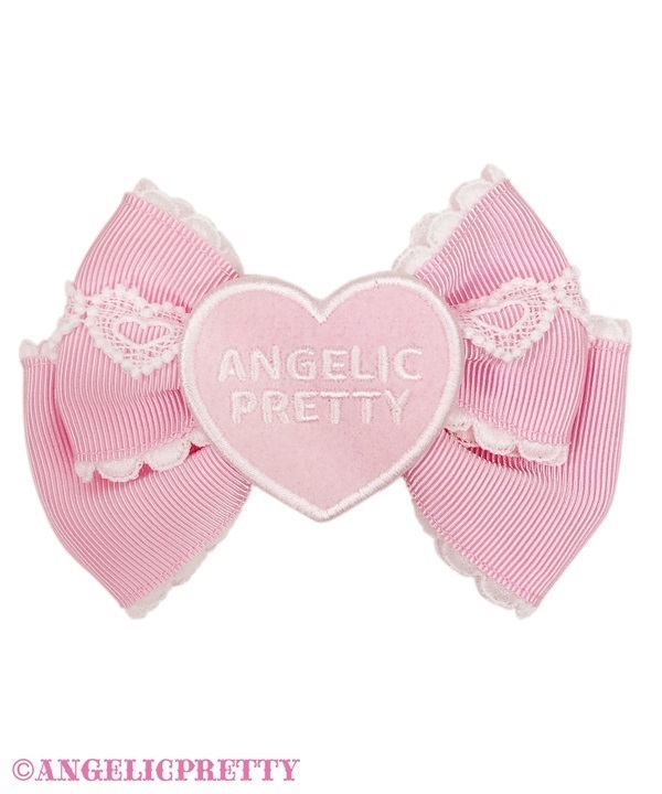 Heart Patch Ribbon Clip Set - Black