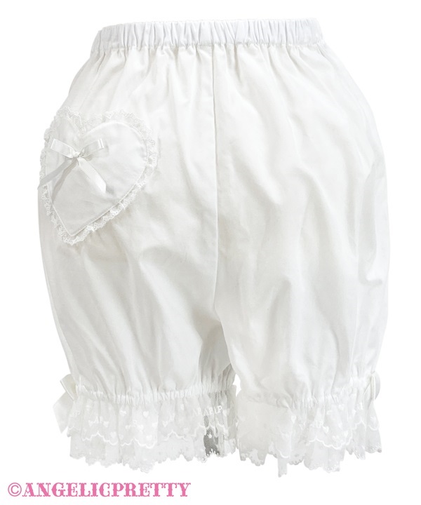 Heart Pocket Bloomers - White