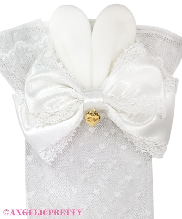 Heart Tulle Bunny Arm Warmer - White