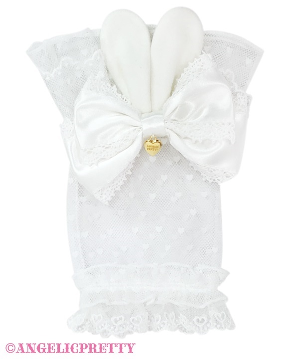 Heart Tulle Bunny Arm Warmer - White