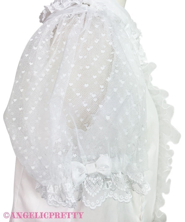 Heart Tulle Frill Blouse - White