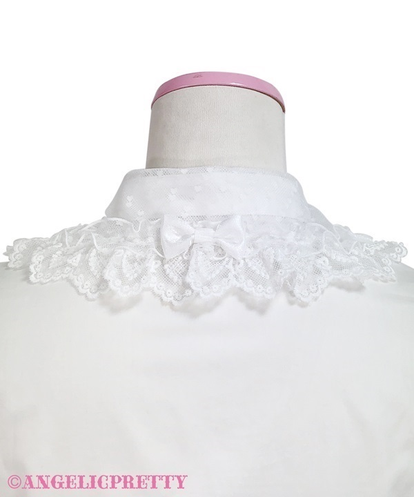 Heart Tulle Frill Blouse - White