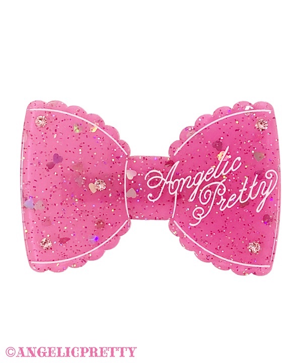 Kirameki Ribbon Clip - Deep Pink