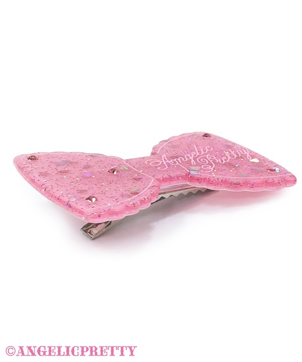 Kirameki Ribbon Clip - Deep Pink