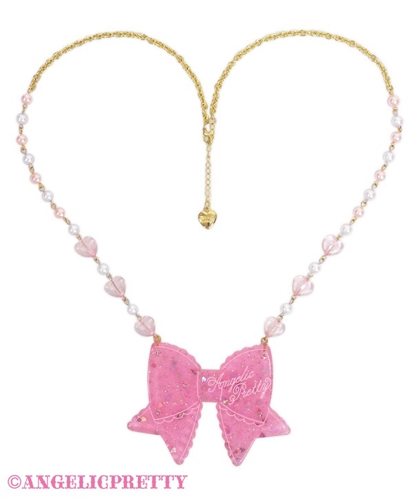 Kirameki Ribbon Necklace - Pink