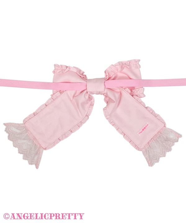 Logo Embroidery Ribbon Tie - Pink