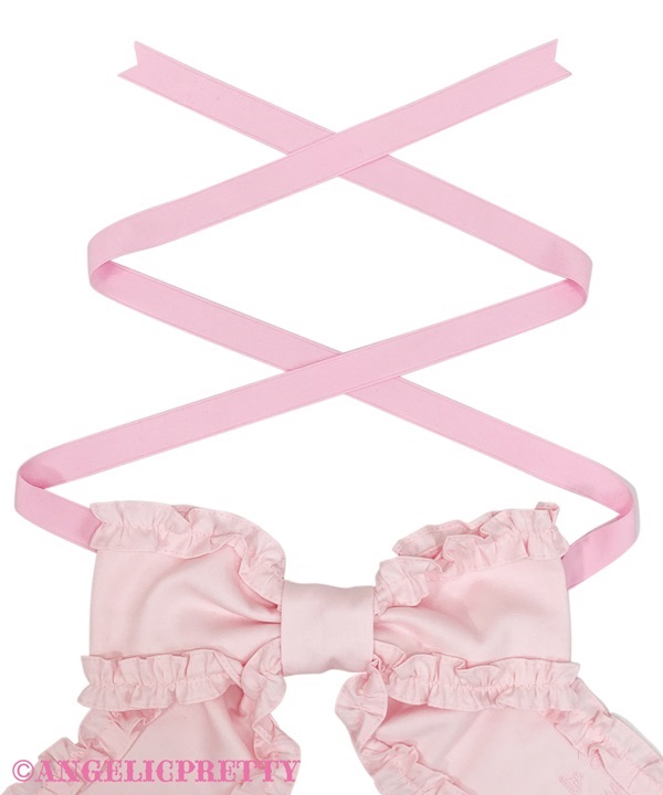 Logo Embroidery Ribbon Tie - Pink