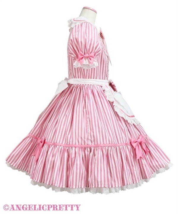 Lyrical Bunny Stripe Diner One Piece Set - Pink